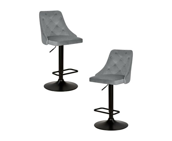 Набор 2 шт Стул барный DOBRIN JOSEPH BLACK, серый велюр (MJ9-75), Вариант: серый велюр (MJ9-75) | Интернет магазин мебели и декора LifeDekor