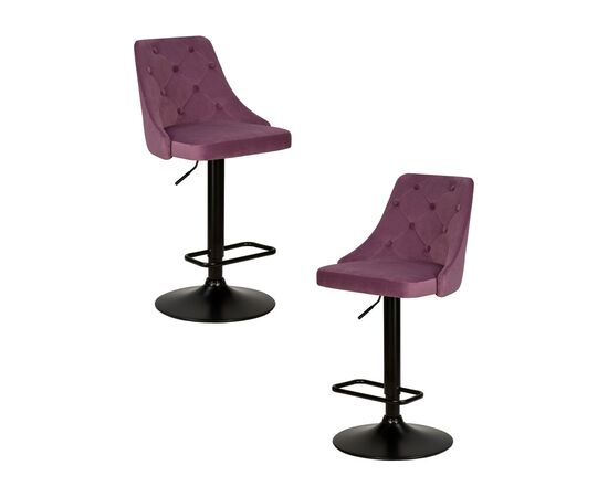 Набор 2 шт Стул барный DOBRIN JOSEPH BLACK, пудрово-сиреневый велюр (MJ9-52), Вариант: пудрово-сиреневый велюр (MJ9-52) | Интернет магазин мебели и декора LifeDekor