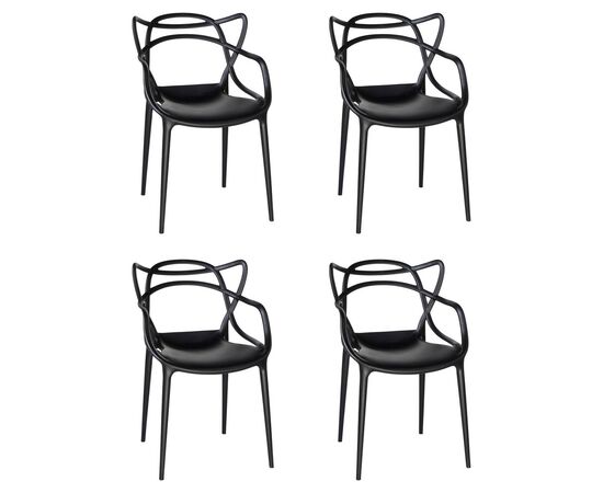Набор 4 шт Стул обеденный DOBRIN MASTERS, чёрный (B-03), Вариант: чёрный (B-03) | Интернет магазин мебели и декора LifeDekor