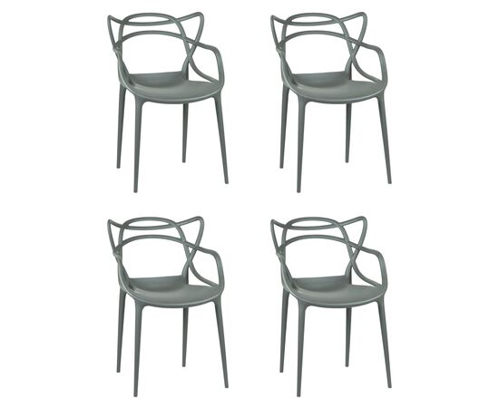 Набор 4 шт Стул обеденный DOBRIN MASTERS, тёмно-серый (GR-04), Вариант: тёмно-серый (GR-04) | Интернет магазин мебели и декора LifeDekor