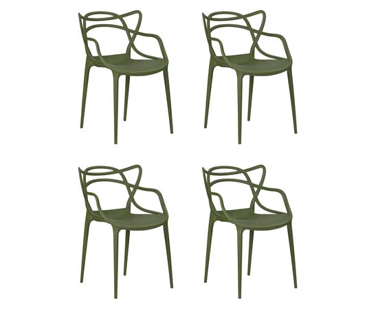Набор 4 шт Стул обеденный DOBRIN MASTERS, зеленый хаки (G-17), Вариант: зеленый хаки (G-17) | Интернет магазин мебели и декора LifeDekor