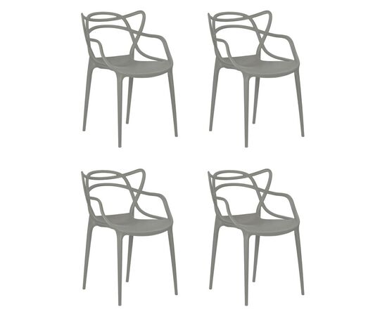 Набор 4 шт Стул обеденный DOBRIN MASTERS, светло-серый (GR-01), Вариант: светло-серый (GR-01) | Интернет магазин мебели и декора LifeDekor