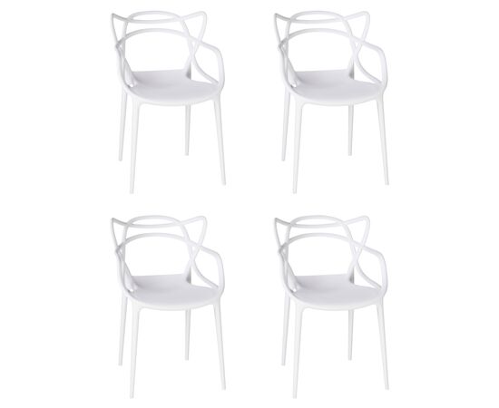 Набор 4 шт Стул обеденный DOBRIN MASTERS, белый (W-02), Вариант: белый (W-02) | Интернет магазин мебели и декора LifeDekor