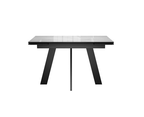 Стол DikLine SKM140 Керамика Carrara Gloss (мрамор глянец белый)/опоры черные, изображение 3 | Интернет магазин мебели и декора LifeDekor