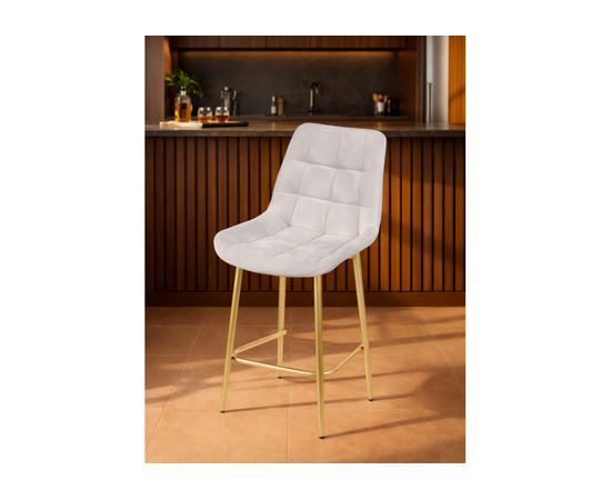 Барный стул Челси светло-серый (zd 960) / золотой np, изображение 2 | Интернет магазин мебели и декора LifeDekor