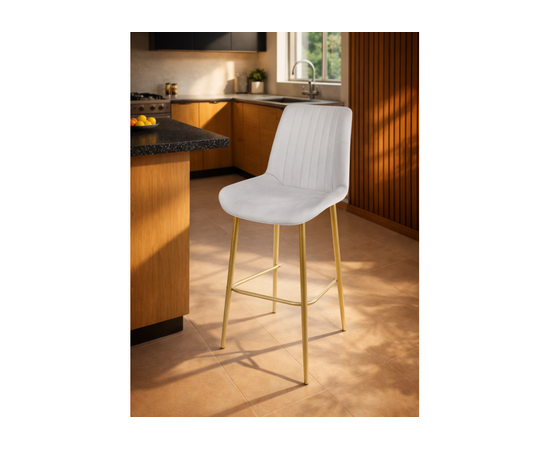 Барный стул Седа светло-серый (zd 960) / золотой np, изображение 2 | Интернет магазин мебели и декора LifeDekor
