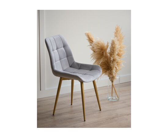 Стул на металлокаркасе Челси К светло-серый (zd 960) / золотой np, изображение 2 | Интернет магазин мебели и декора LifeDekor