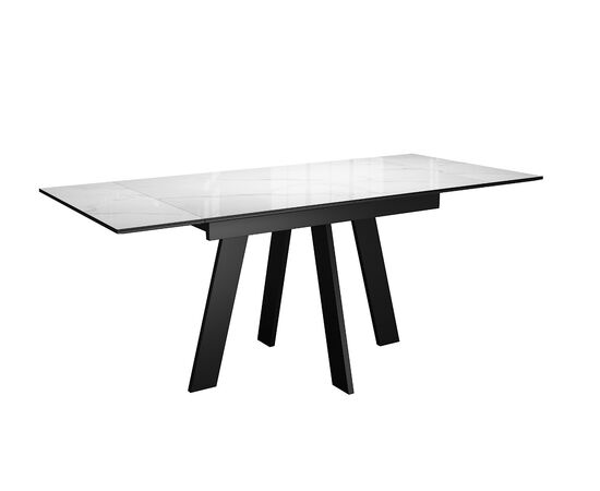 Стол DikLine SKM140 Керамика Carrara Gloss (мрамор глянец белый)/опоры черные, изображение 6 | Интернет магазин мебели и декора LifeDekor