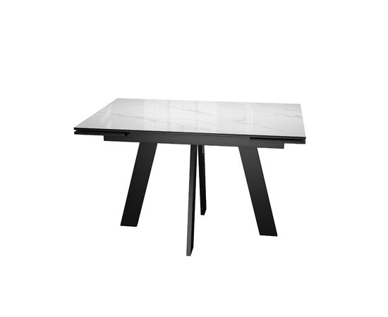 Стол DikLine SKM140 Керамика Carrara Gloss (мрамор глянец белый)/опоры черные, изображение 5 | Интернет магазин мебели и декора LifeDekor