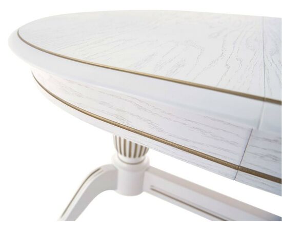 Стол «Леонардо 2» овал 120x90, эмаль белая с золочением, изображение 5 | Интернет магазин мебели и декора LifeDekor