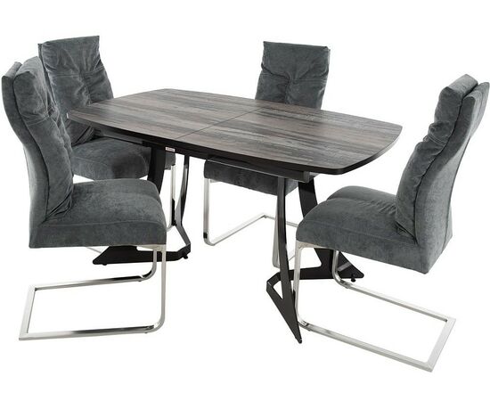 Обеденная группа (Стол Милан ПМ и 4 стула Лофт), серый, изображение 2 | Интернет магазин мебели и декора LifeDekor