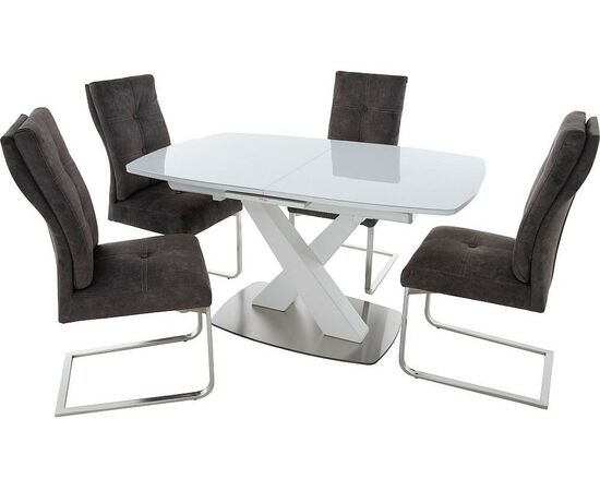 Обеденная группа (Стол Орлеан стекло и 4 стула Модерн), белый, изображение 2 | Интернет магазин мебели и декора LifeDekor