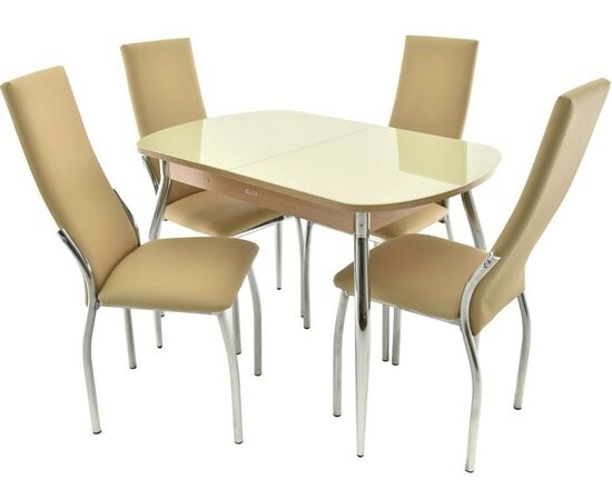 Стол «Ривьера» стекло СВ, молочный, изображение 6 | Интернет магазин мебели и декора LifeDekor