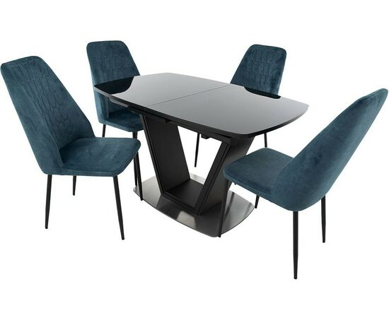 Обеденная группа (Стол Севилья ПМ и 4 стула Марсала), черный, изображение 2 | Интернет магазин мебели и декора LifeDekor