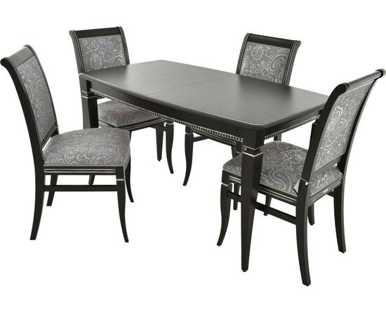 Стол «Сибарит» 140x80, эмаль черная с серебром, изображение 10 | Интернет магазин мебели и декора LifeDekor