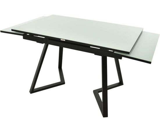 Стол «Римини» стекло белое, каркас черный, изображение 4 | Интернет магазин мебели и декора LifeDekor