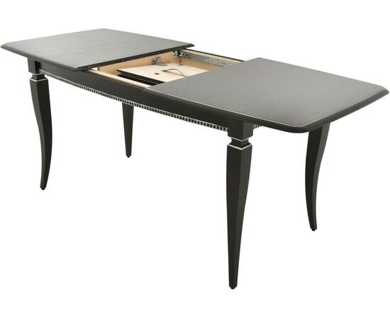 Стол «Сибарит» 140x80, эмаль черная с серебром, изображение 4 | Интернет магазин мебели и декора LifeDekor