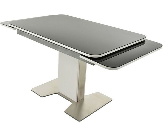 Стол «Тайбэй» стекло черное, каркас белый, изображение 3 | Интернет магазин мебели и декора LifeDekor