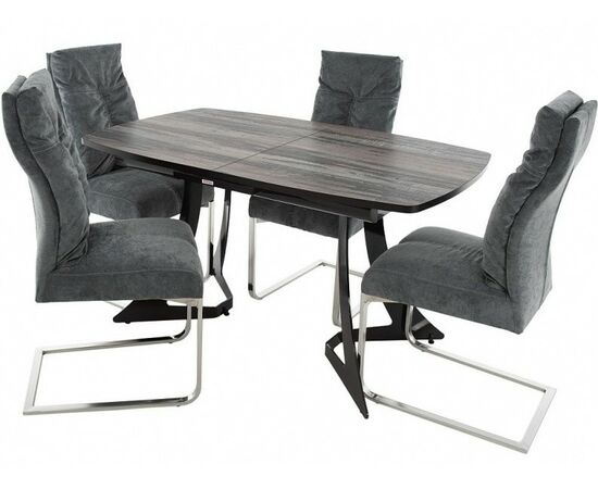 Обеденная группа (Стол Милан ПМ и 4 стула Лофт), серый | Интернет магазин мебели и декора LifeDekor