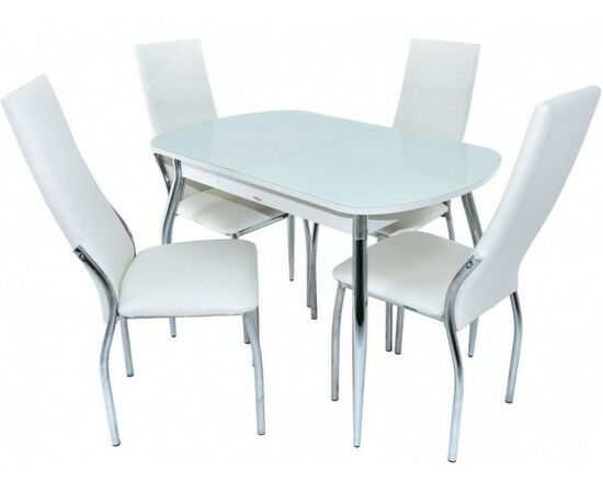 Обеденная группа (Стол Ривьера СВ и 4 стула Асти), белый | Интернет магазин мебели и декора LifeDekor