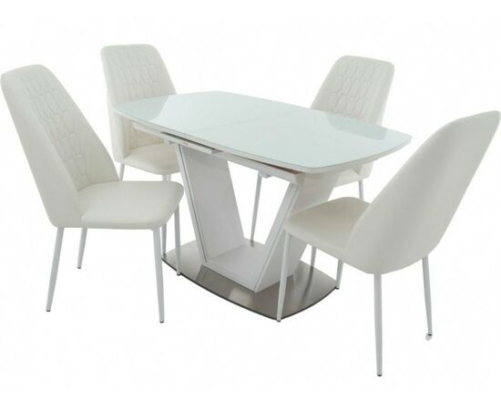 Обеденная группа (Стол Севилья OPTI ПМ и 4 стула Марсала), белый | Интернет магазин мебели и декора LifeDekor