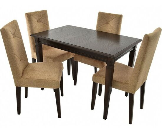 Обеденная группа (Стол Сиена и 4 стула Помпей ромб), орех темный | Интернет магазин мебели и декора LifeDekor