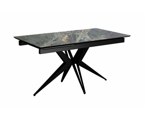 Стол DikLine DKS140 керамика Nebula Gold (мрамор глянец серый), подстолье черное, опоры черные (2уп.) | Интернет магазин мебели и декора LifeDekor
