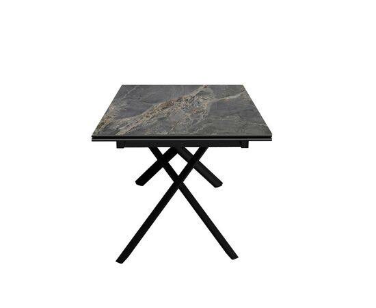 Стол DikLine DKX140 керамика Nebula Gold (мрамор глянец серый), подстолье черное, опоры черные (2уп.), изображение 3 | Интернет магазин мебели и декора LifeDekor