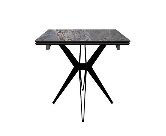 Стол DikLine DKS140 керамика Nebula Gold (мрамор глянец серый), подстолье черное, опоры черные (2уп.), изображение 3 | Интернет магазин мебели и декора LifeDekor