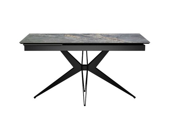 Стол DikLine DKS140 керамика Nebula Gold (мрамор глянец серый), подстолье черное, опоры черные (2уп.), изображение 2 | Интернет магазин мебели и декора LifeDekor
