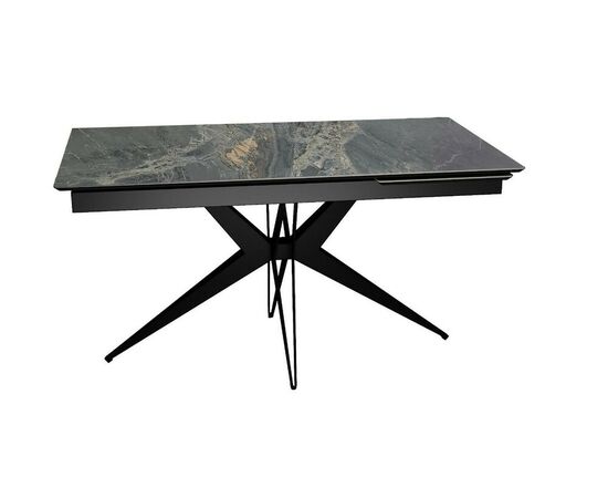 Стол DikLine DKS140 керамика Nebula Gold (мрамор глянец серый), подстолье черное, опоры черные (2уп.), изображение 4 | Интернет магазин мебели и декора LifeDekor