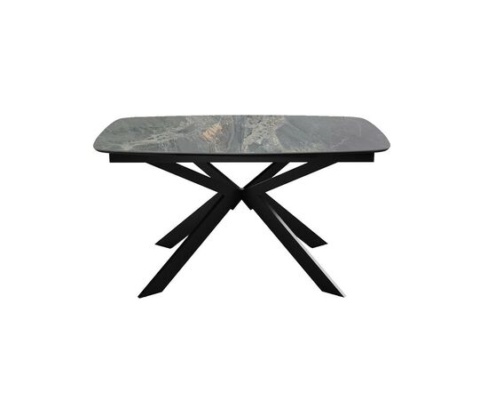 Стол DikLine BK140 керамика Nebula Gold (мрамор глянец серый), подстолье черное, опоры черные, изображение 5 | Интернет магазин мебели и декора LifeDekor
