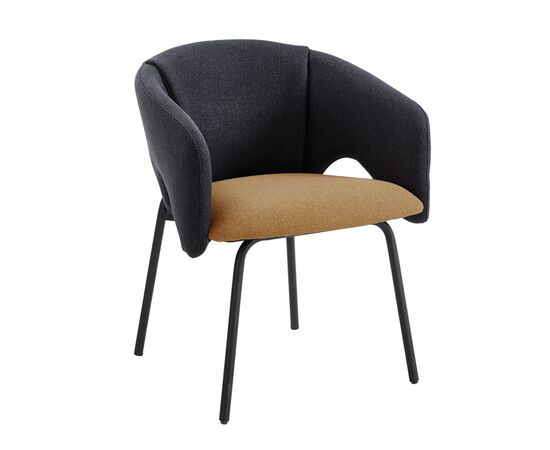 Стул обеденный Afrida рогожка тёмно-синий горчичный | Интернет магазин мебели и декора LifeDekor