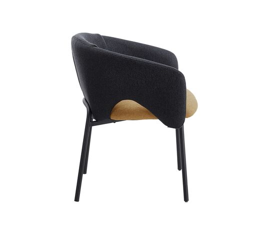 Стул обеденный Afrida рогожка тёмно-синий горчичный, изображение 3 | Интернет магазин мебели и декора LifeDekor