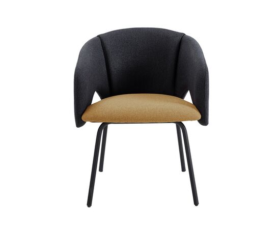 Стул обеденный Afrida рогожка тёмно-синий горчичный, изображение 2 | Интернет магазин мебели и декора LifeDekor