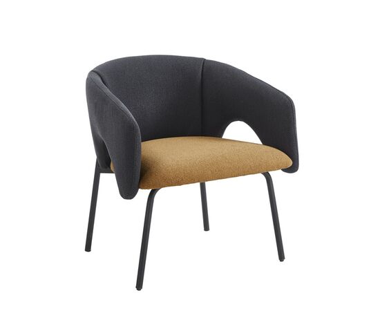 Кресло лаунж Afrida рогожка тёмно-синий горчичный | Интернет магазин мебели и декора LifeDekor