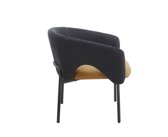 Кресло лаунж Afrida рогожка тёмно-синий горчичный, изображение 3 | Интернет магазин мебели и декора LifeDekor