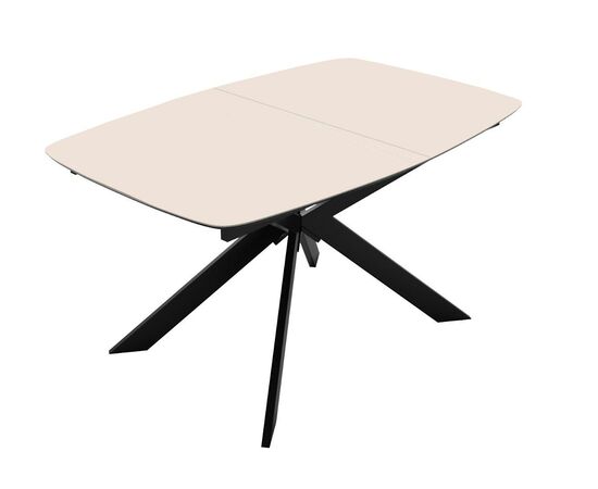 Стол DikLine BK140 керамика Krater Perla (бежевый матовый), подстолье черное, опоры черные, изображение 3 | Интернет магазин мебели и декора LifeDekor