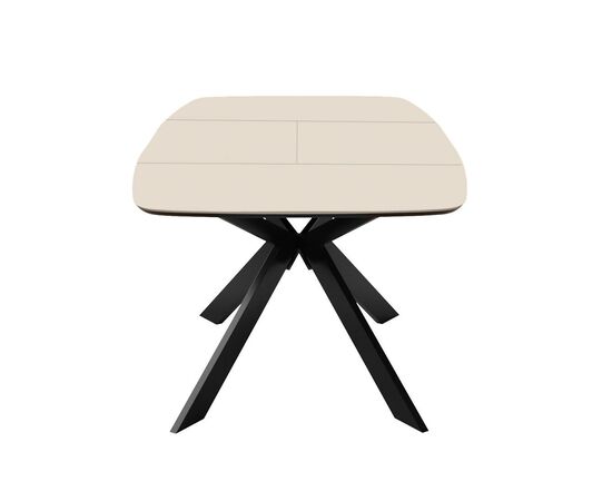 Стол DikLine BK140 керамика Krater Perla (бежевый матовый), подстолье черное, опоры черные, изображение 4 | Интернет магазин мебели и декора LifeDekor
