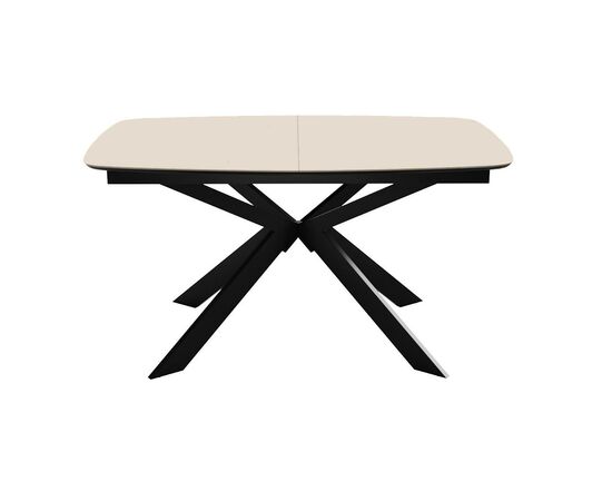 Стол DikLine BK140 керамика Krater Perla (бежевый матовый), подстолье черное, опоры черные, изображение 2 | Интернет магазин мебели и декора LifeDekor
