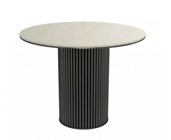 Стол DikLine AKRR120 Керамика Krater Perla (бежевый матовый)/подстолье черное/опоры черные (2 уп.) | Интернет магазин мебели и декора LifeDekor