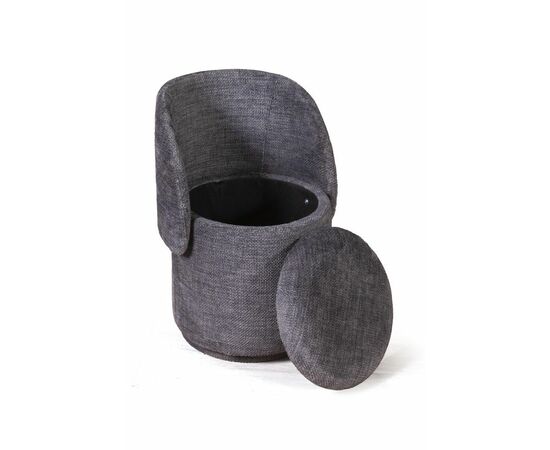 Пуф с кручением Бабл, микромех Rozy dark grey, изображение 4 | Интернет магазин мебели и декора LifeDekor