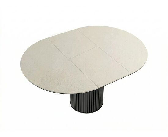 Стол DikLine AKRR120 Керамика Krater Perla (бежевый матовый)/подстолье черное/опоры черные (2 уп.), изображение 2 | Интернет магазин мебели и декора LifeDekor