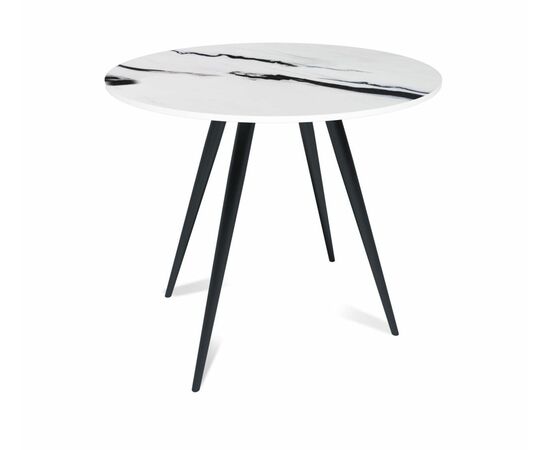 Стол круглый Ник 90, керамика глянцевая Panda White, изображение 2 | Интернет магазин мебели и декора LifeDekor