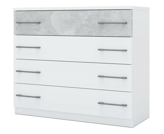 Комод «Аврора» 4ящ, Белый/ателье светлый, изображение 2 | Интернет магазин мебели и декора LifeDekor