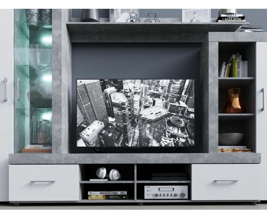 Стенка «Джерси», Дуб Ателье светлый, изображение 10 | Интернет магазин мебели и декора LifeDekor