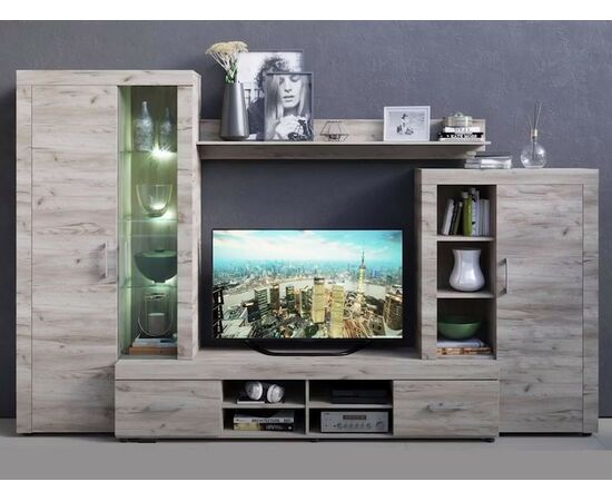 Стенка «Джерси», Дуб крафт серый, изображение 2 | Интернет магазин мебели и декора LifeDekor