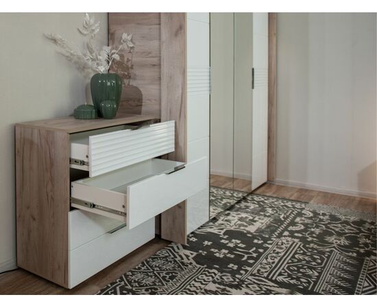 Комод «Джулия» 4ящ, Крафт серый/белый глянец, изображение 5 | Интернет магазин мебели и декора LifeDekor