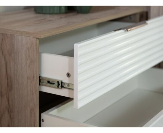 Комод «Джулия» 4ящ, Крафт серый/белый глянец, изображение 7 | Интернет магазин мебели и декора LifeDekor