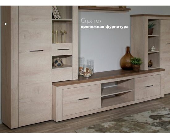 Стенка «Мэдисон», Дуб эндгрейн/дуб экспрессив бронзовый, изображение 6 | Интернет магазин мебели и декора LifeDekor